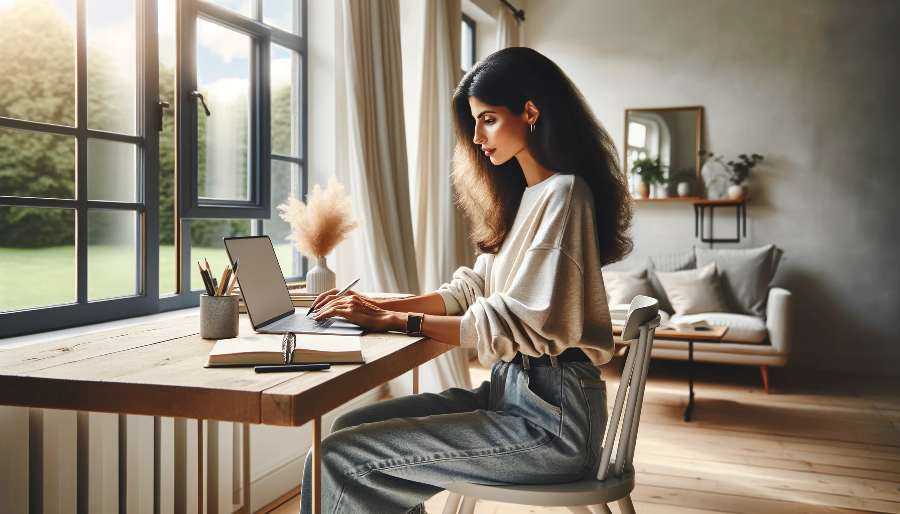 woman writing a novel